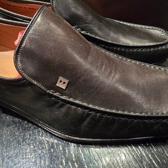 Rare Bally Z-RASOB/90 Black Lamb Leather Nappa Plain Loafers Shoes 9.5D w/Box main image 9